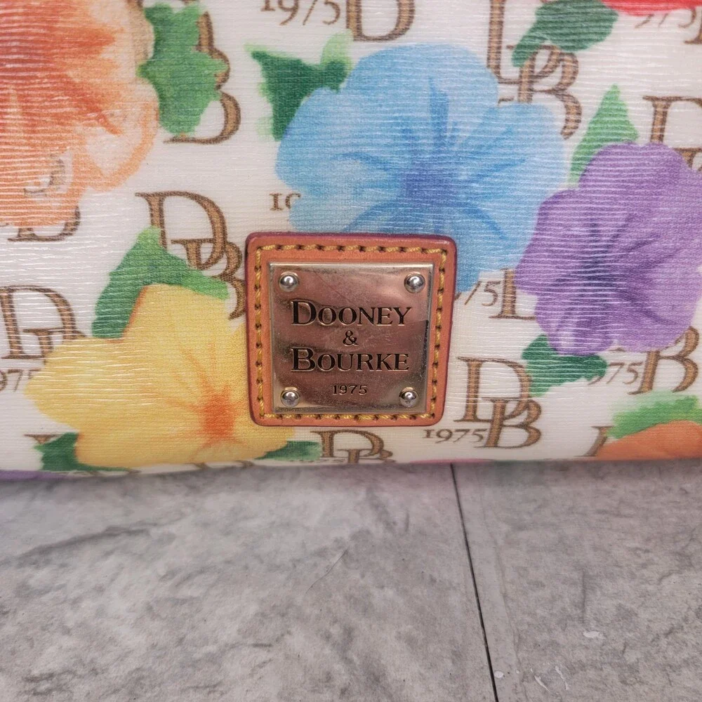 Dooney & Bourke Janine Rainbow Floral Print Coated Cotton Satchel